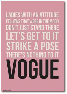 Madonna's lyrics to vogue More