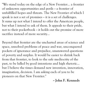 Quotation from John F. Kennedy's speech at the Democratic National ...