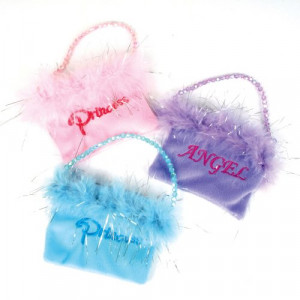 Feather Purses With Embroidered Sayings (1 dz)