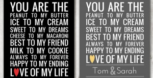 You are the Peanut to my Butter, 2 Styles, Personalized Print – 8x10