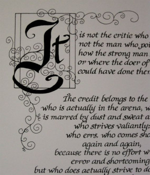 Father's Day, Print, The Man in the Arena, Quote by Theodore Roosevelt ...