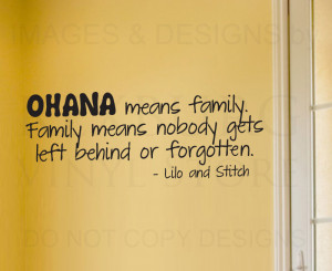 ... -Decal-Quote-Vinyl-Art-Lettering-Lilo-and-Stitch-Ohana-Family-B85
