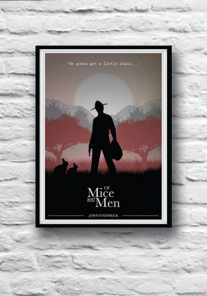 Quote Poster Of Mice and Men John Steinbeck Movie by Redpostbox
