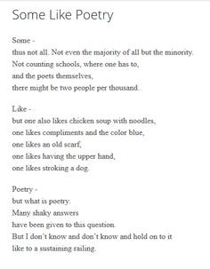 Some Like Poetry • Wislawa Szymborska