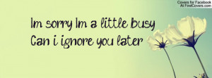 ... little busy. Can i ignore you later?... Facebook Quote Cover