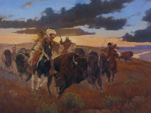 Native American - The Buffalo Hunt (Drawing & Painting)