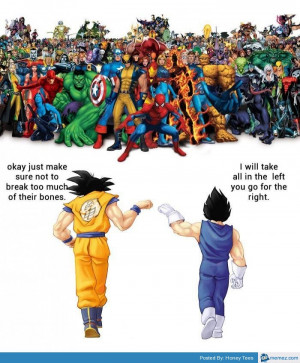 Goku and Vegeta vs Marvel
