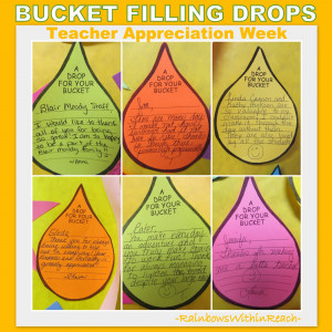 photo of: Fill your Bucket hand written notes of support for Teacher ...