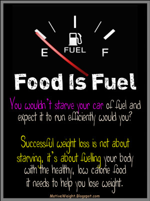 food is fuel you wouldn t starve your car of fuel and expect it to run ...