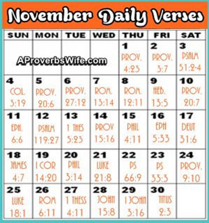 FREE Printable November Bible Reading Plan |1 Verse a Day