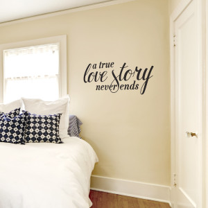 true love story wall quote decal