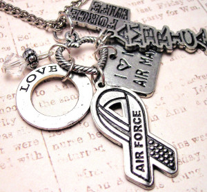 Air Force Quotes Air force wife heart charm