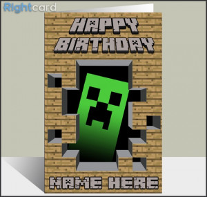 Minecraft Happy Birthday Card Printable