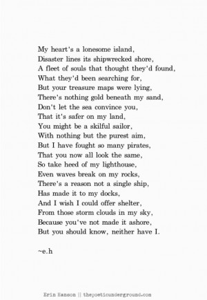 Inspiration, E H, Erin Hanson Quotes, Poems Poetry, Lonesome Islands ...