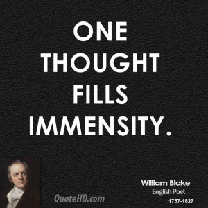 One thought fills immensity.