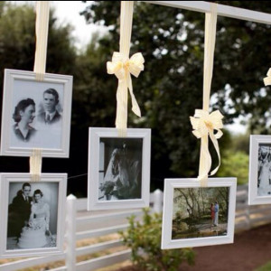 Family wedding photo display