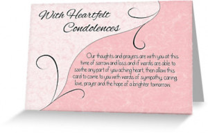 With Heartfelt Condolences with Words - Pastel Pink & Vintage Scrolls ...