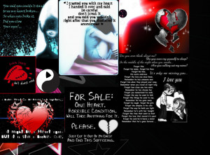 Emo Love Heart Broken Quotes For sale one heart horrible