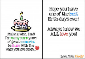 ... Dad and Grandpa happy birthday printable cards A Loving Dad and
