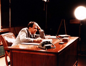 Edward Teller before a television appearance, ca. 1960s