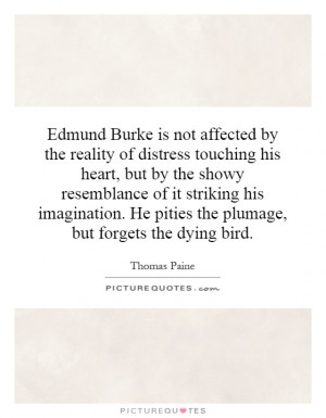 Edmund Burke is not affected by the reality of distress touching his ...