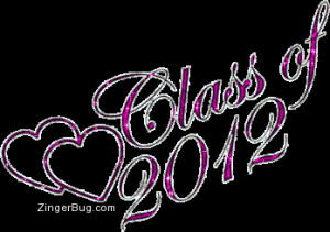 Glitter Graphic Comment: Class Of 2012 Pink Glitter With Hearts