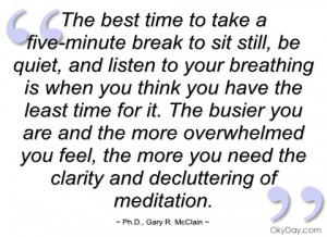 the best time to take a five-minute break