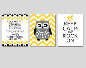 ... , Chevron Owl, Keep Calm and Rock On Quote - Choose Your Colors