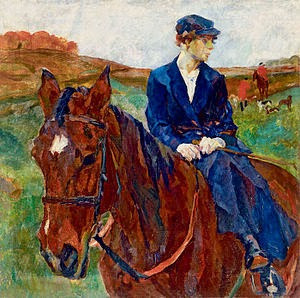 Horsewoman painting by Rudolf Frentz