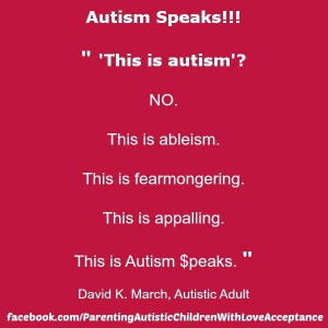 ... is appalling. This is Autism $peaks.