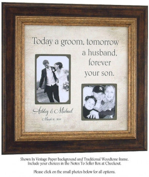 Wedding Gifts Parents, Bride, Groom, TODAY A GROOM, Sign, Frame ...