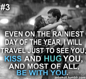 cute kissing in the rain quotes