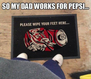 funny coke and pepsi floor mat