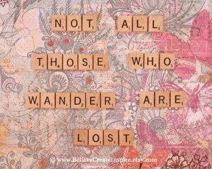 Scrabble Quote Photography 'Not All Those Who Wander Are Lost' Wall ...