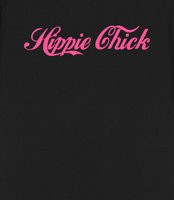 Hippie Chick - Cute swirly text design saying quote in pink that says ...