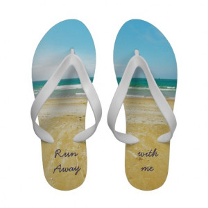 Flirty Flip Flops with Beach Quote