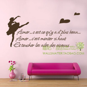 154x58cm-french-sayings-rotating-ballet-dance-decoration-wall-stickers ...