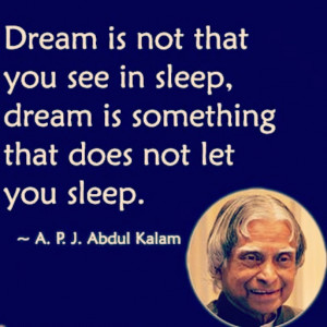 Abdul Kalam Quote on Dream and Sleep