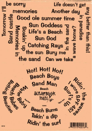 Details about Scrapbook Mania Stickers - BEACH Words Sayings