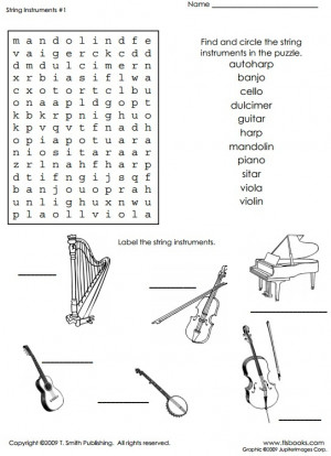 4TH GRADE ---> Stringed instrument word search http://www.tlsbooks.com ...