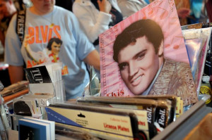 Posters and T-shirt with Elvis, during the European Elvis Presley ...