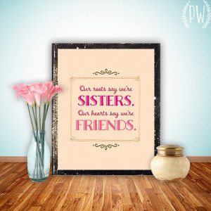 Sisters Quote Printable, Print Art Poster wall decor, typography ...