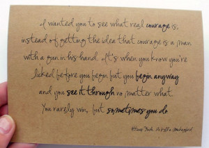 proud of you to kill a mockingbird quote inspirational card top fold ...