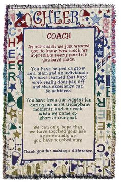 cheerleading coach poem throw spirit accessories more poems throw ...
