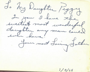 My grandfather's entry into my autograph book
