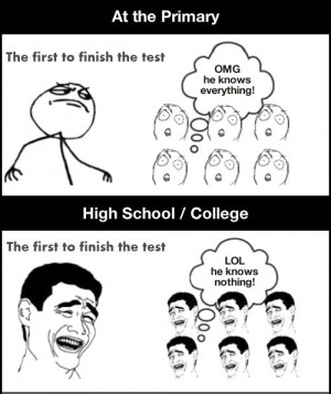 funny first to finish test school