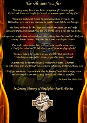 Jon D. Davies...The Ultimate Sacrifice (A firefighter's death)
