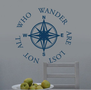Decal Not All Who Wander Are Lost Words and sayings with Compass Rose ...