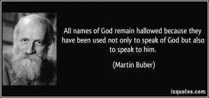 All names of God remain hallowed because they have been used not only ...