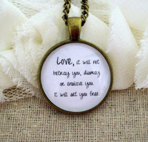 Mumford and Sons Sigh No More Inspired Lyrical Quote Necklace